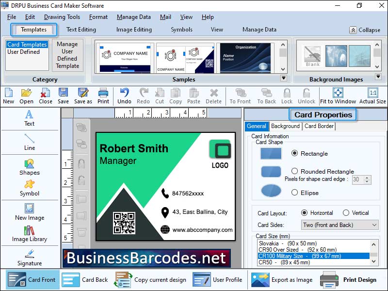 Screenshot of Digital Printing Business Card