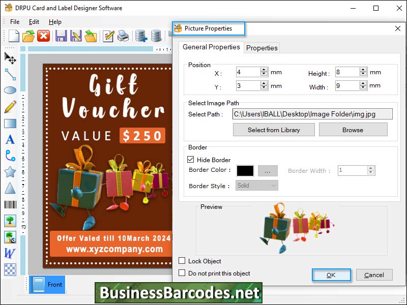Screenshot of Create Custom Card Design Software