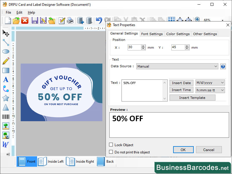 Screenshot of Label Designing Software for Industry