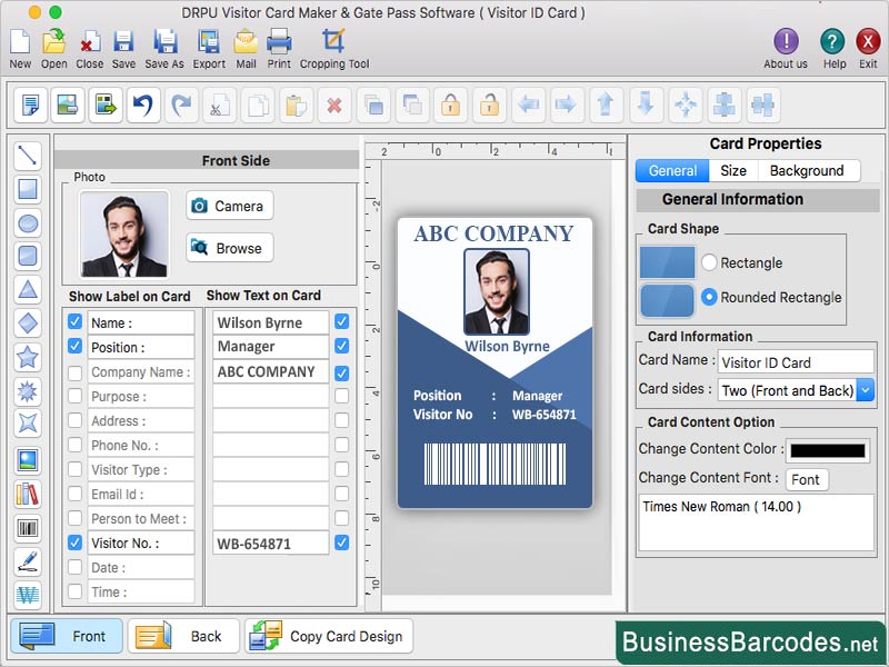 Screenshot of Mac Custom Card Maker Tool