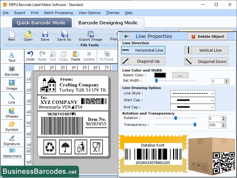 Screenshot of Databar Barcode Software for Business