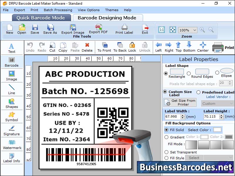 Screenshot of Barcode Maker Tool for Windows