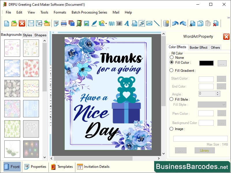Screenshot of Download Greeting Card Templates