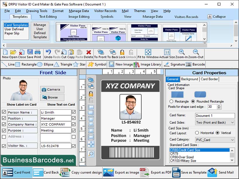 Screenshot of Employee Gate Pass Maker Software