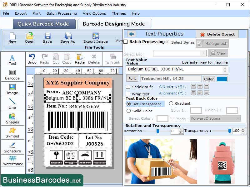 Screenshot of Shipping Label Marker Software
