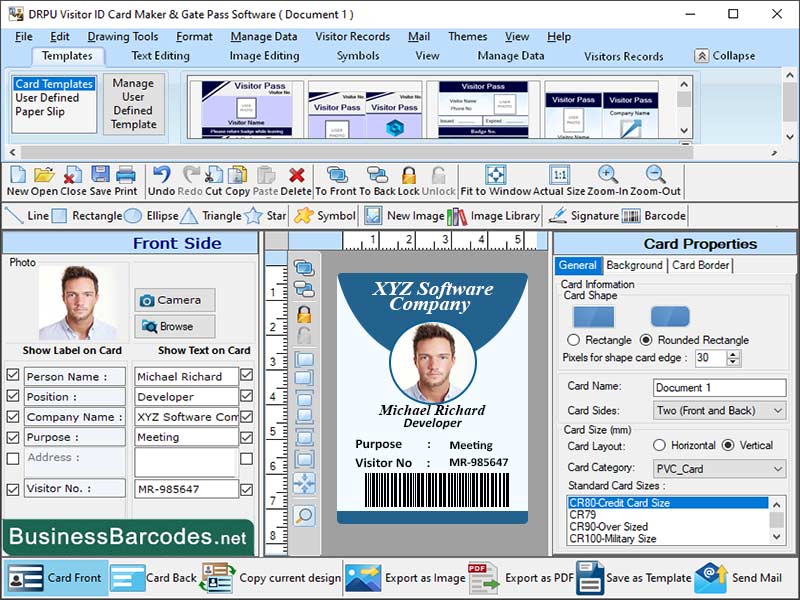 Screenshot of Web-Based Gate Pass Maker Tool