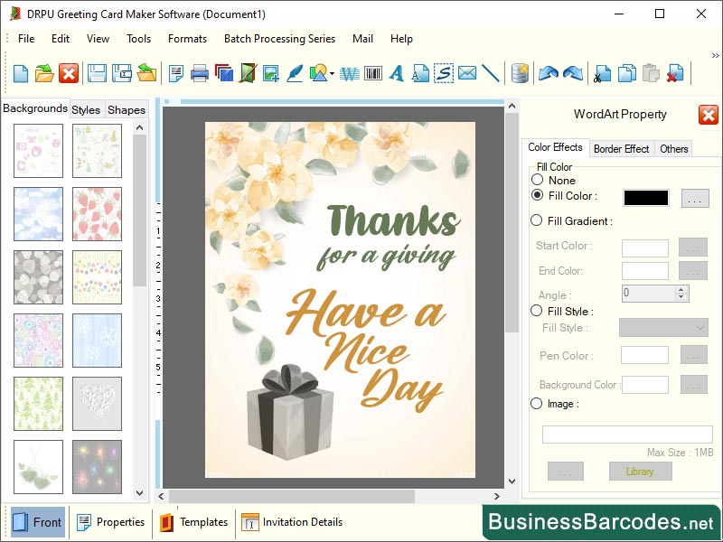 Screenshot of Free Printable Greeting Card Software