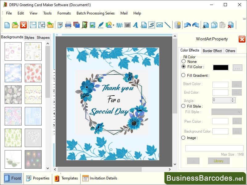 Screenshot of Template for Greeting Card Software 9.5.1.4