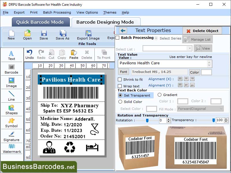 Screenshot of Scanning Barcode for Healthcare