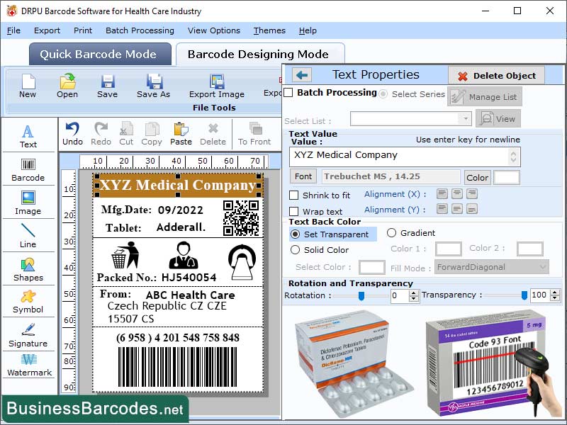 Screenshot of Healthcare Barcode Scanner Software
