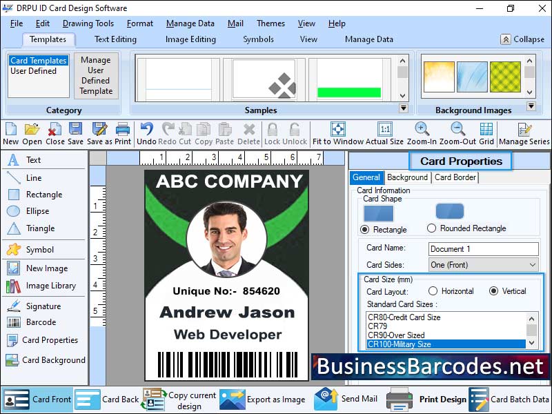 Screenshot of Digital ID Badge Maker Platform