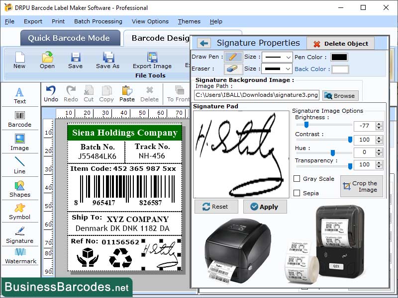 Screenshot of Barcode Label Printing Software