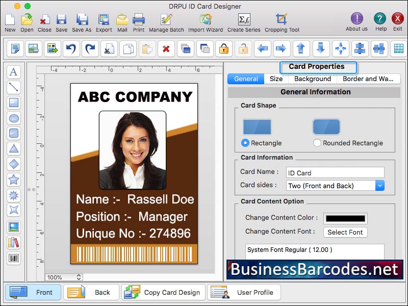 Screenshot of Mac ID Badges Maker for Employee