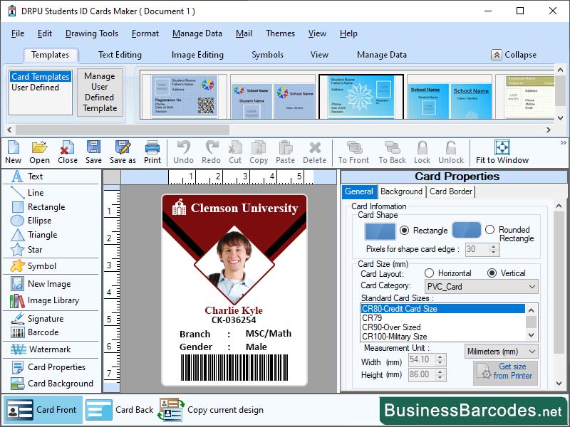 Screenshot of Software for ID Card Generating 11.3