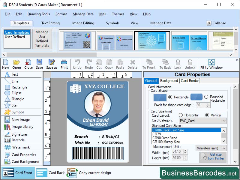 Screenshot of Printing Compatible ID Card Tool