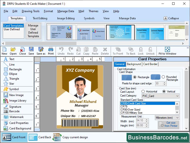 Screenshot of Upgraded Software for ID Card
