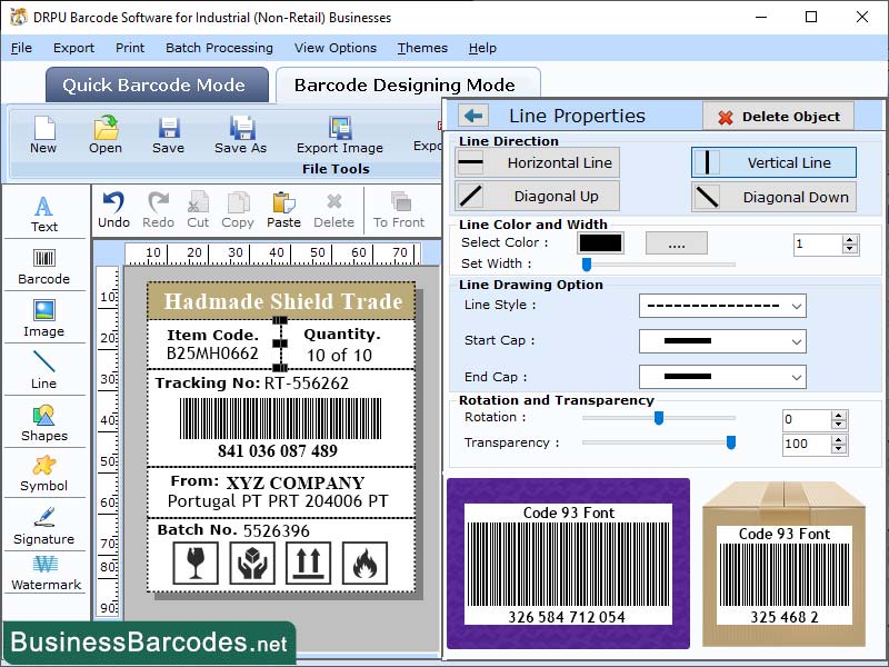 Screenshot of Generator Barcode Label Software