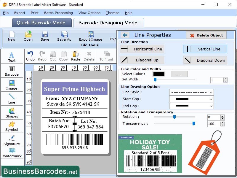 Standard 2 of 5 Barcode Software Windows 11 download