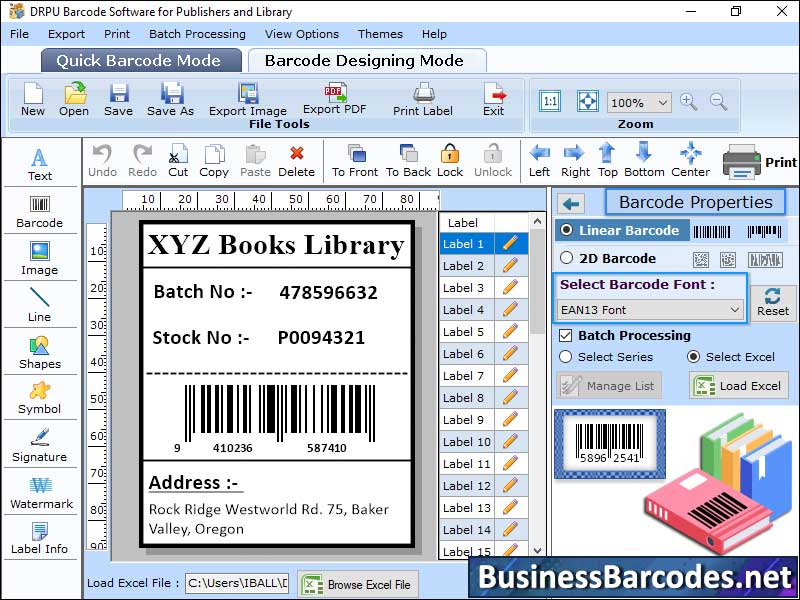 Screenshot of Printing Barcode for Book Cover 3.0.4
