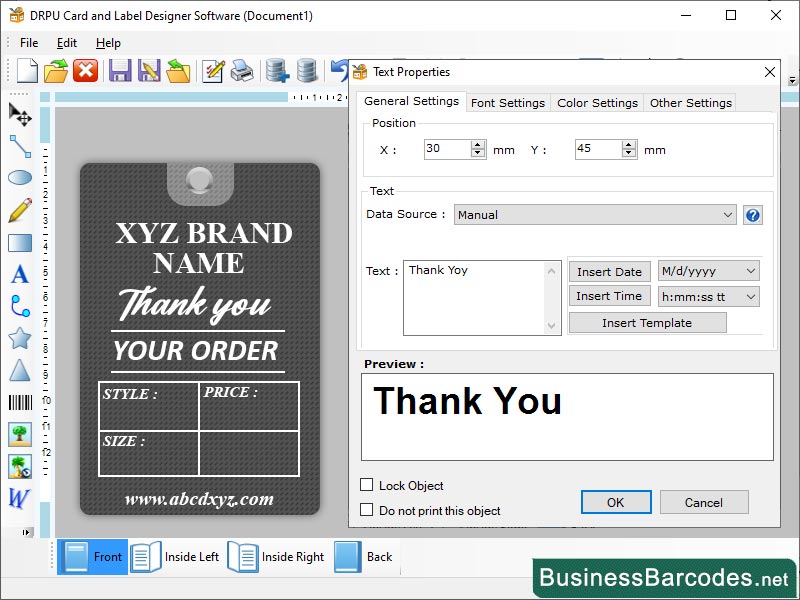 Label Creation Software Utility screenshot