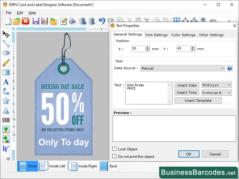 Screenshot of Consistent Label Creation Software 5.7.9.3