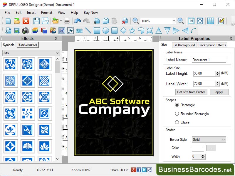 Screenshot of Printable Logo Designer Software 5.5.7.8