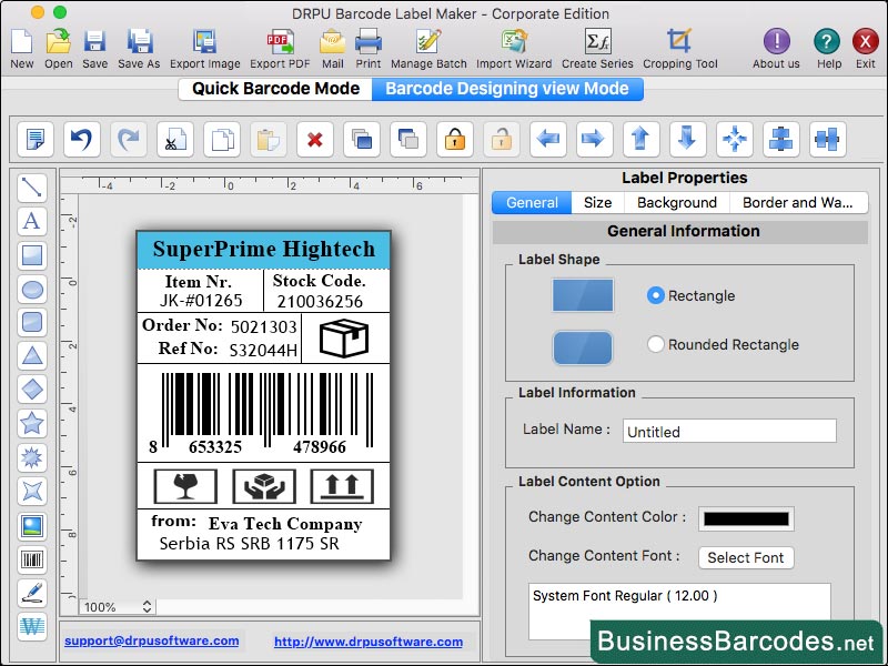 Screenshot of Mac Online Barcode Generator App