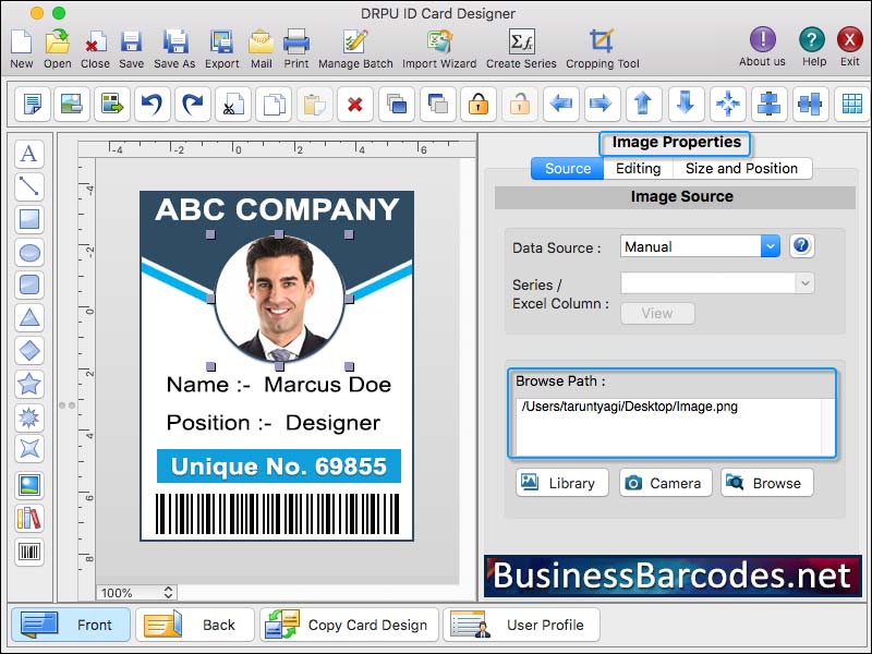Screenshot of ID Badges Creator for Mac