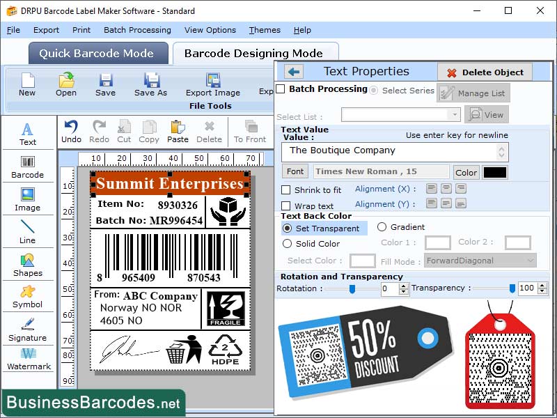 Screenshot of Maxi Code Barcode Decoder