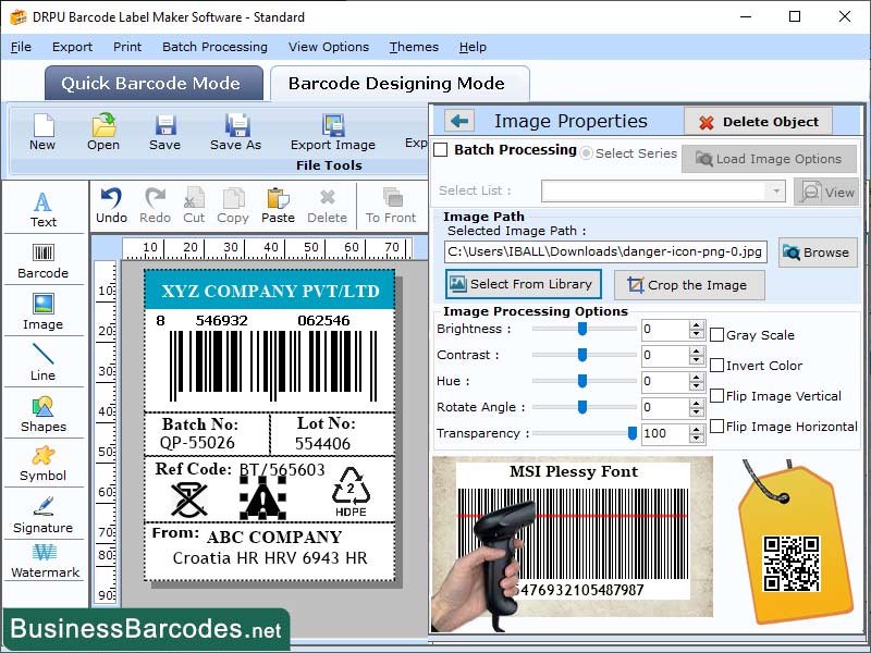 Scanning MSI Plessey Barcode Windows 11 download