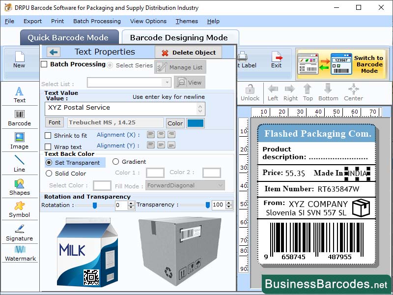 Screenshot of Barcode Generator Tool for Retailers 8.7.2.6
