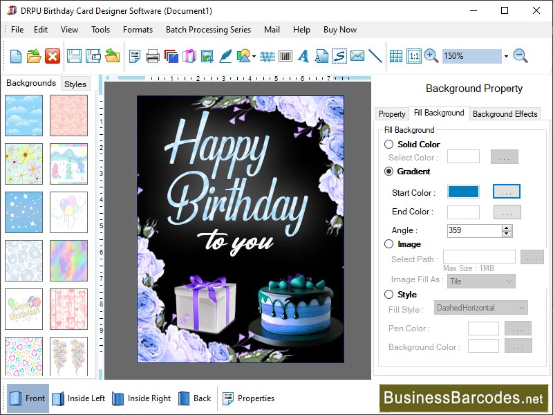 Windows 8 Birthday Card Designing Software full