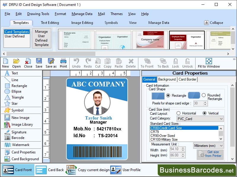 Screenshot of Professional Identity Badge Maker