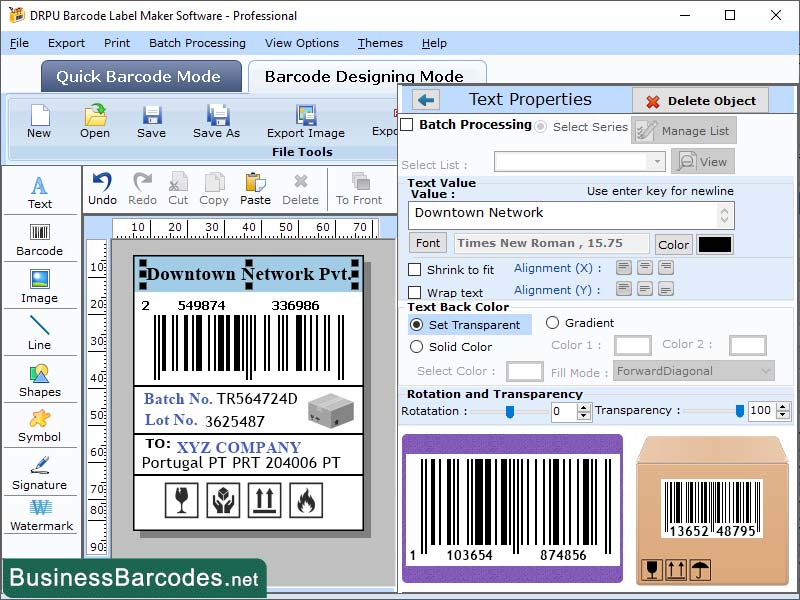 Code-39 Barcode Software screenshot