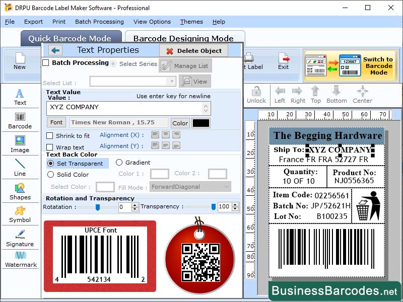 Generating UPCE Barcode Maker Tool Windows 11 download