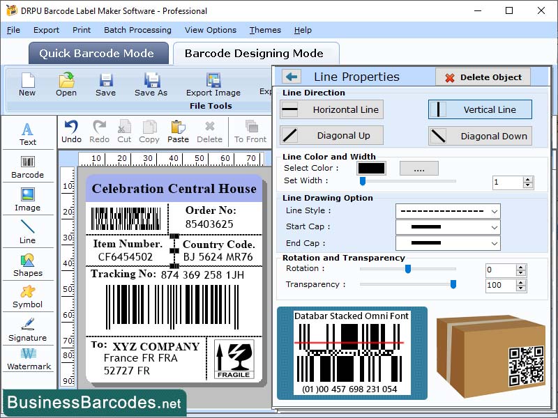 Screenshot of Databar Stacked Omni Barcode