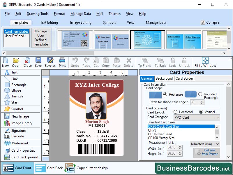 Screenshot of Print Compatible Student Id Maker 7.5.0.7