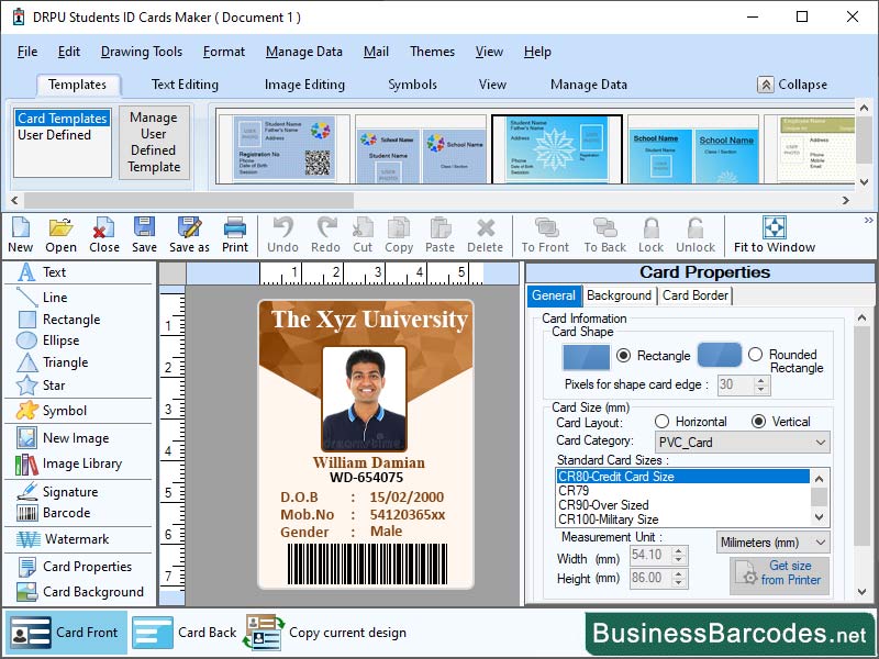 Screenshot of Printing Compatible Id Card Software 9.9.5.4