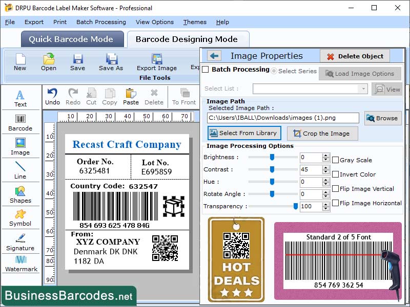 Standard 2 of 5 Barcode Generator Windows 11 download