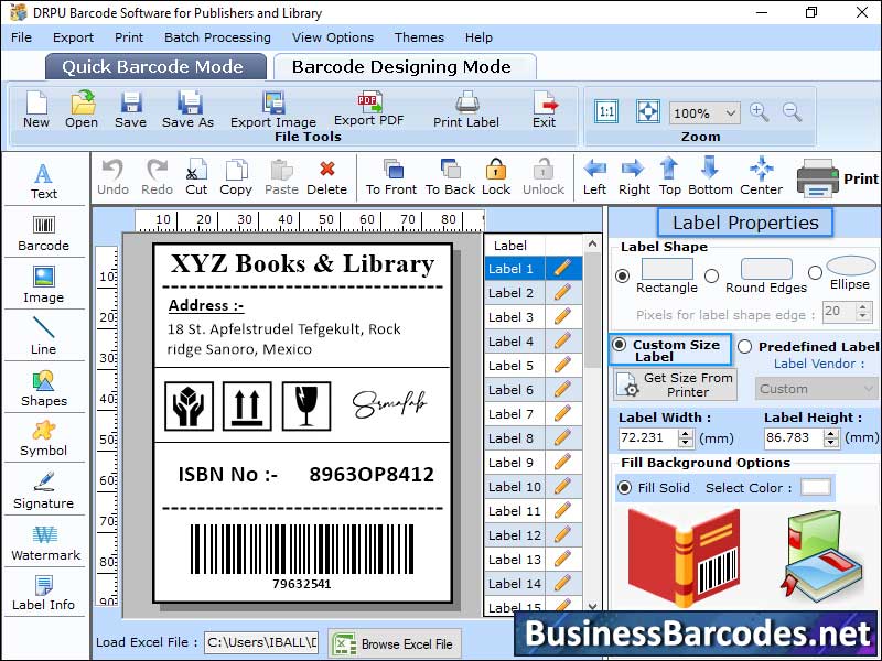 Screenshot of Barcoding Asset Management for Library
