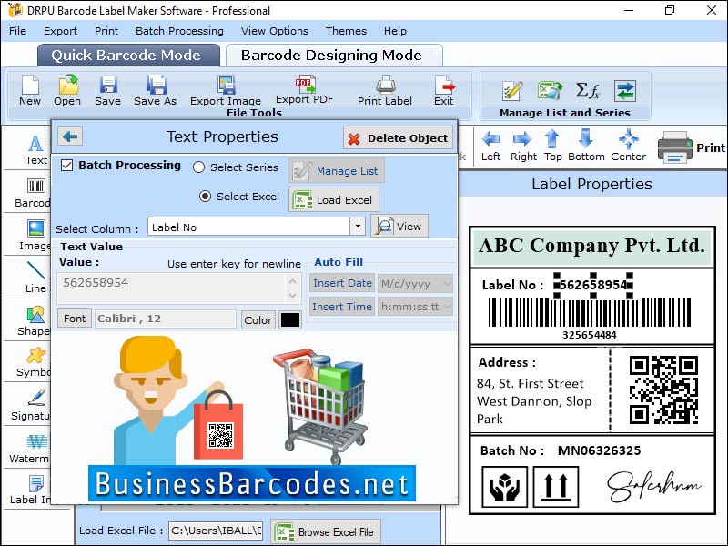 Screenshot of Barcode Generator Tool for Inventory
