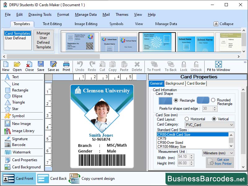 Software for Student ID Card screenshot