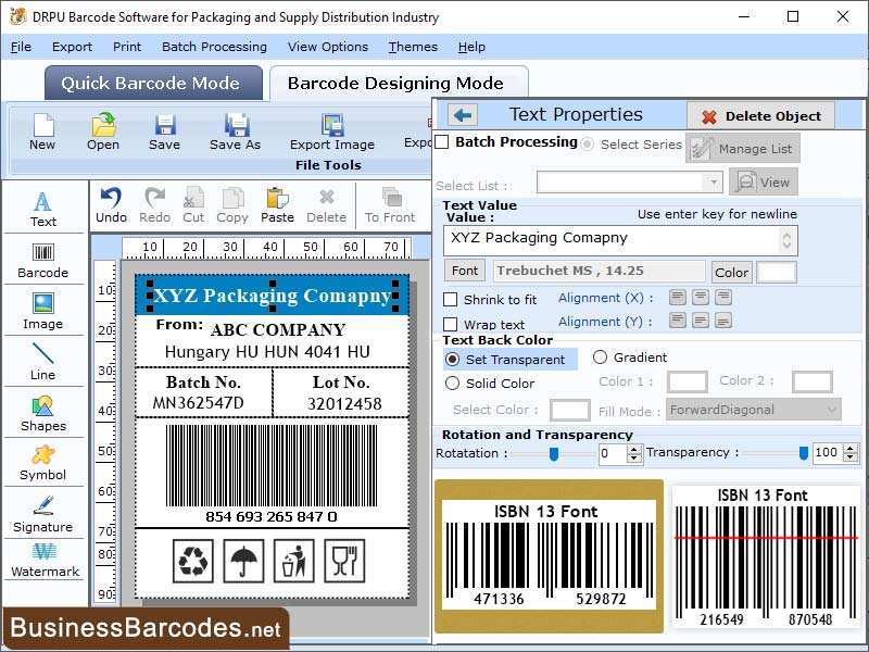 Screenshot of Supply Chain for Distribution Barcode 15.34