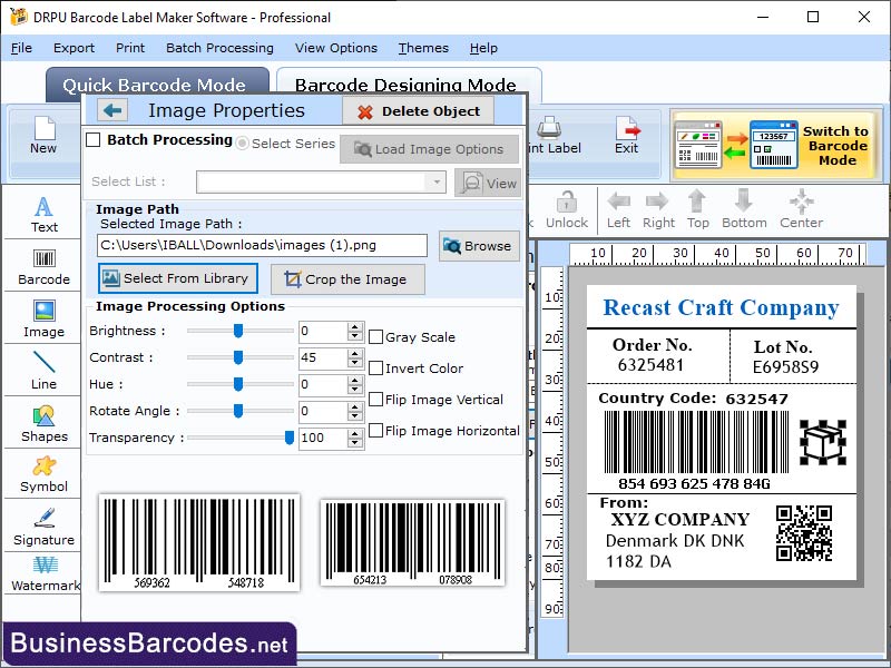 Screenshot of Linear Barcode Printing Software