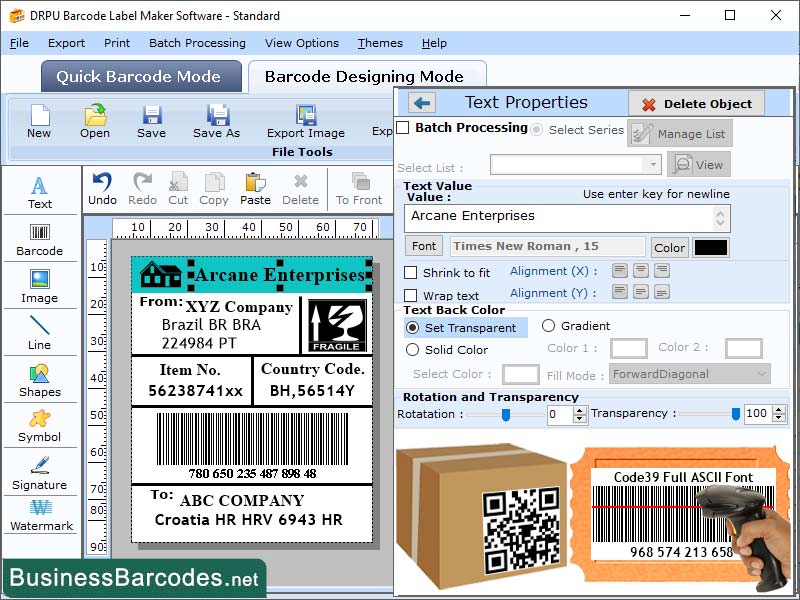 Code-39 Barcode Generator Tool Windows 11 download