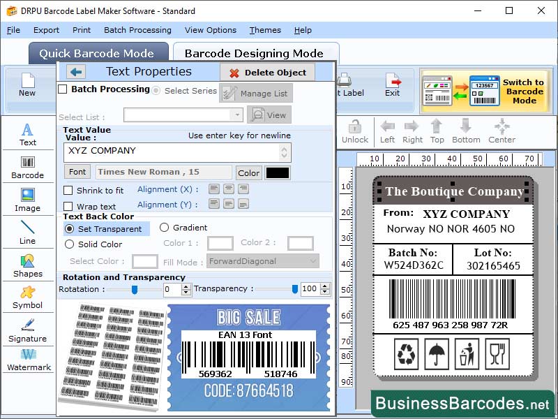 Standardized EAN13 Barcode Maker Windows 11 download