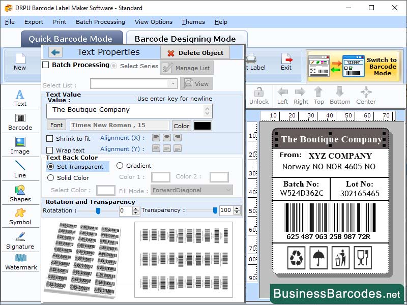 Windows 10 Readability of LOGMARS Barcode Labels full