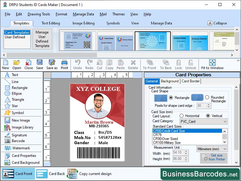 Screenshot of Maintained Id Card Software