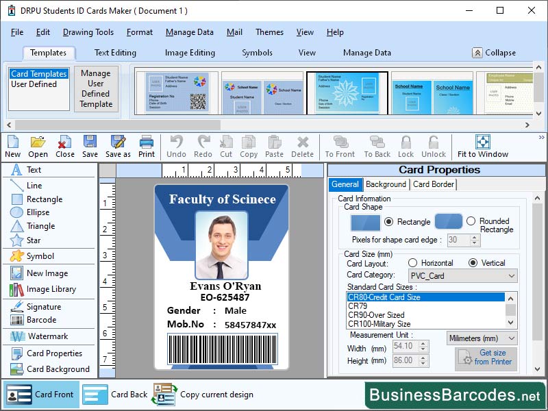 Customization Enable Id Card Maker, Printing Multiple Id Cards Software, Batch Printing of Id Cards, Magnetic Strips Id Cards, Smart Chips Id Card Designs, UV Printing identity Cards, Holograms Identification Cards, Student ID Encrypted Cards