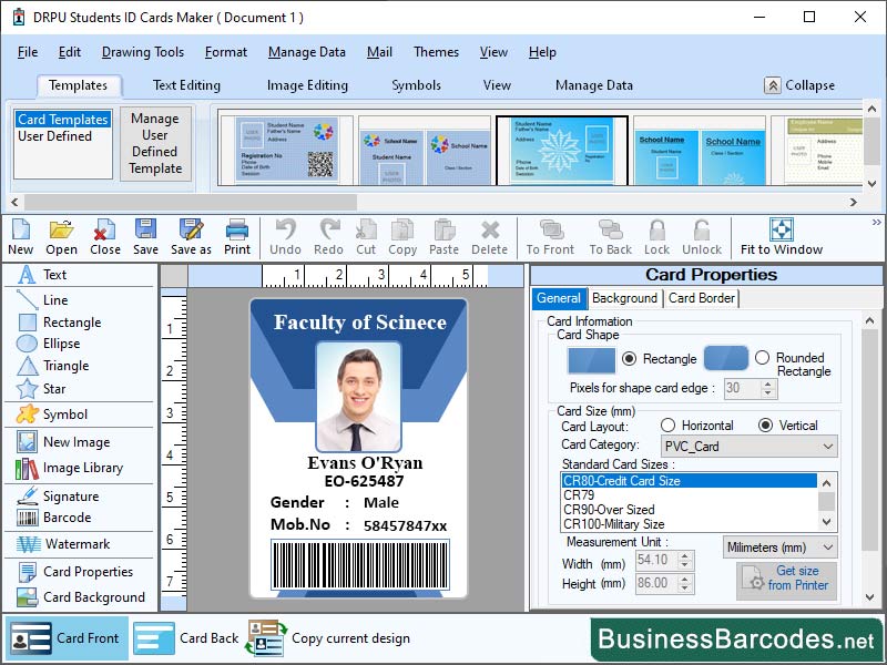 Screenshot of Customization Enable Id Card Maker